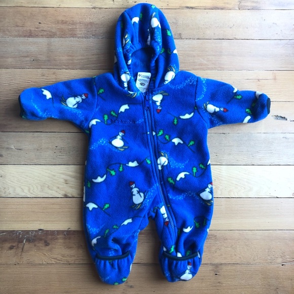 Columbia Other - Columbia infant 0-6M winter snow one piece skiing snowman blue romper snow suit